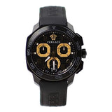 Versace Dylos Chronograph Black Dial Black Rubber Strap Watch for Men - VQC020015 Buy Now By Versace