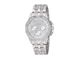 Bulova Crystal Collection Pave Silver Dial with Crystals Silver Steel Strap Watch for Men - 96C134 Buy Now By Bulova