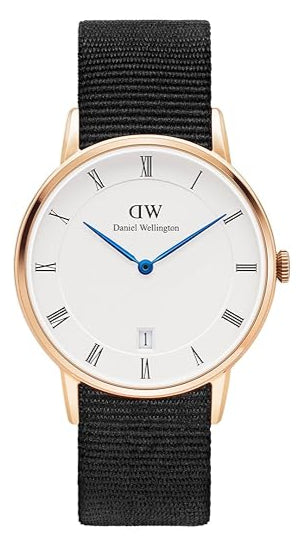 Daniel Wellington Dapper Cornwall White Dial Black Nylon Strap Watch For Men - DW00100261 Buy Now By Daniel Wellington
