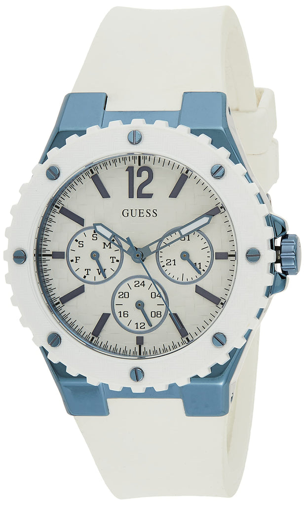 Guess Overdrive Chronograph White Dial White Rubber Strap Watch for Women - W0149L6 Buy Now By Guess