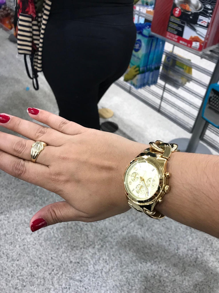 Michael Kors Runway Twist Gold Dial Gold Stainless Steel Strap Watch for Women - MK3131