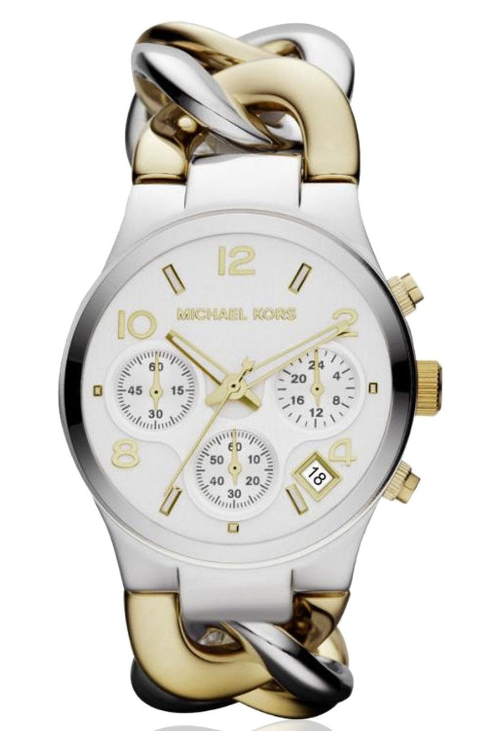 Michael Kors Runway White Dial Two Tone Steel Strap Watch for Women - MK3199 Buy Now By Michael Kors