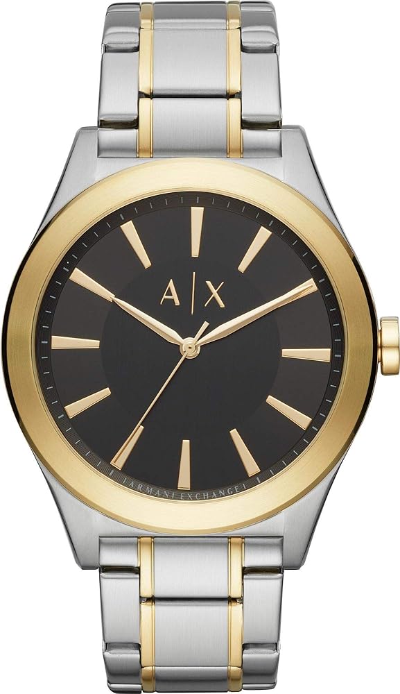 Armani Exchange Nico Analog Black Dial Two Tone Steel Strap Watch For Men - AX2336 Buy Now By Armani Exchange