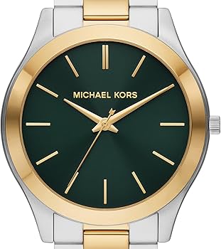 Michael Kors Slim Runway Quartz Green Dial Two Tone Steel Strap Watch for Women - MK9149 Buy Now By Michael Kors