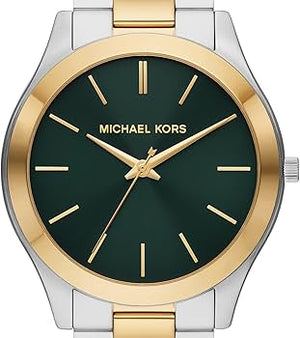 Michael Kors Slim Runway Quartz Green Dial Two Tone Steel Strap Watch for Women - MK9149 Buy Now By Michael Kors