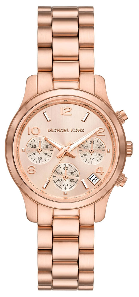 Michael Kors Runway Chronograph Rose Gold Dial Rose Gold Steel Strap Watch For Women - MK7327 Buy Now By Michael Kors
