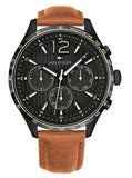 Tommy Hilfiger Gavin Chronograph Quartz Black Dial Brown Leather Strap Watch for Men - 1791470 Buy Now By Tommy Hilfiger