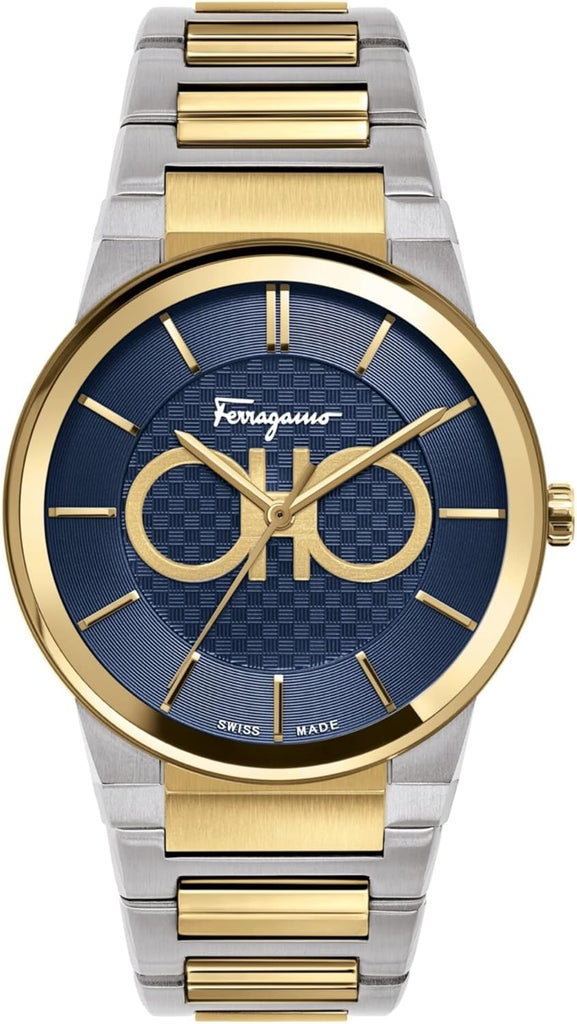 Salvatore Ferragamo Sapphire Bracelet Blue Dial Two Tone Steel Strap Watch For Men - SFHP00821 Buy Now By Salvatore Ferragamo