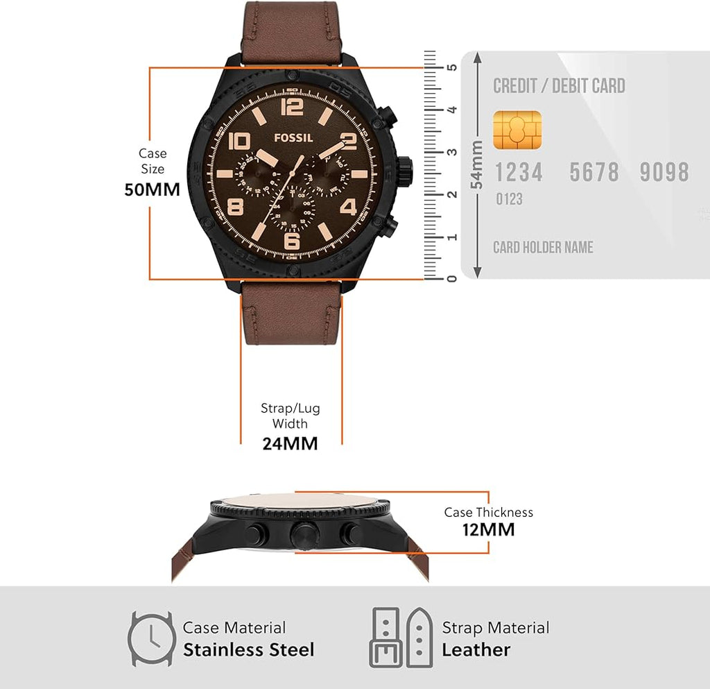 Fossil Brox Multifunction Brown Dial Brown Leather Strap Watch for Men - BQ2802 Buy Now By Fossil