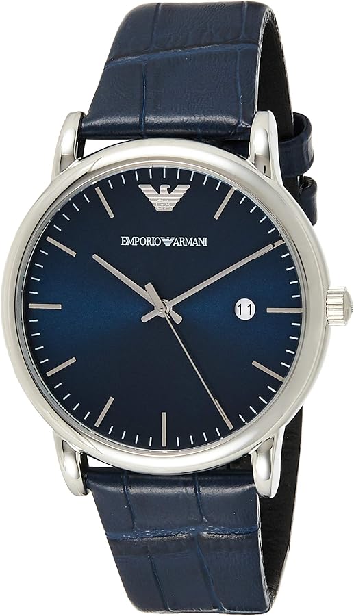 Emporio Armani Dress Quartz Blue Dial Blue Leather Strap Watch For Men - AR2501 Buy Now By Emporio Armani