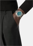 Versace Greca Action Chronograph Quartz Green Dial Silver Steel Strap Watch for Men - VE3J00422 Buy Now By Versace