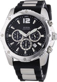 Guess Intrepid Chronograph Black Dial Two Tone Steel Strap Watch for Men - W0167G1 Buy Now By Guess