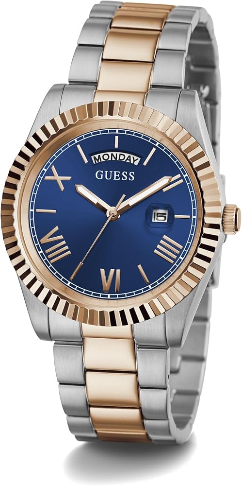 Guess Connoisseur Quartz Blue Dial Two Tone Steel Strap Watch For Men - GW0265G12 Buy Now By Guess