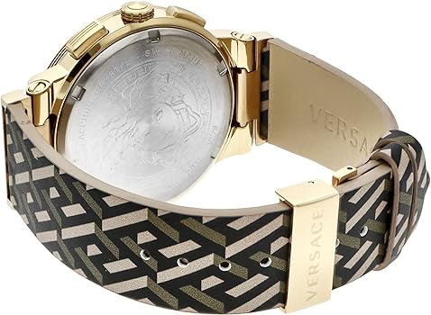 Versace Greca Chronograph Black Dial Brown Leather Strap Watch For Men - VEZ900621 Buy Now By Versace