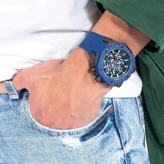 Guess Formula Multifunction Blue Dial Blue Silicone Strap Watch For Men - GW0579G3 Buy Now By Guess