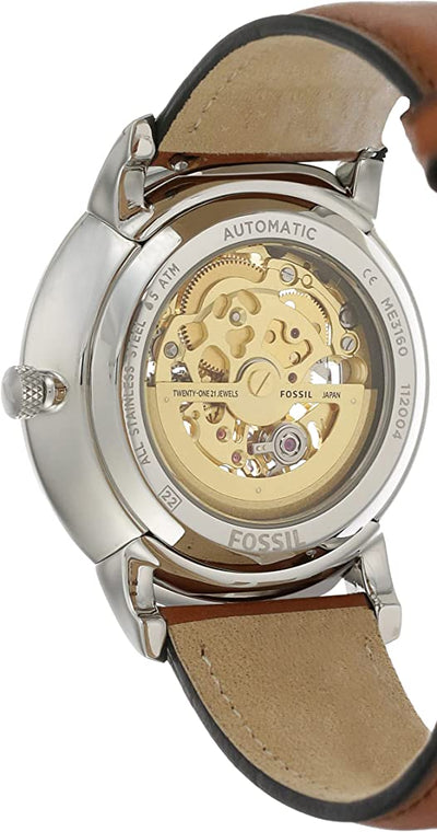 Fossil Neutra Automatic Luggage Skeleton Blue Dial Brown Leather Strap Watch for Men - ME3160 Buy Now By Fossil