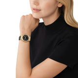 Michael Kors Lennox Three Hand Black Dial Black Leather Strap Watch For Women - MK7307 Buy Now By Michael Kors