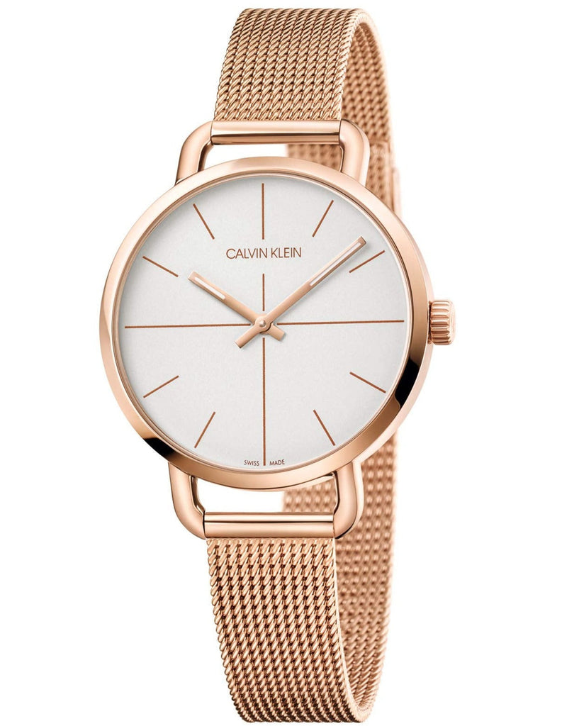 Calvin Klein Even White Dial Rose Gold Mesh Bracelet Watch for Women - K7B23626 Buy Now By Calvin Klein