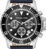 Michael Kors Everest Chronograph Black Dial Blue Leather Strap Watch For Men - MK9091 Buy Now By Michael Kors