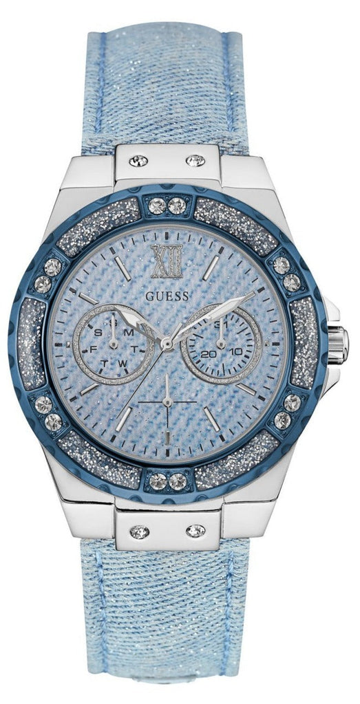 Guess Limelight Quartz Blue Dial Blue Leather Strap Watch For Men - W0775l1 Buy Now By Guess