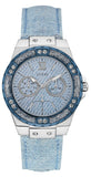 Guess Limelight Quartz Blue Dial Blue Leather Strap Watch For Men - W0775l1 Buy Now By Guess