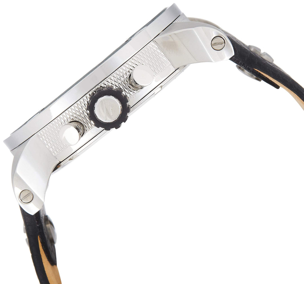 Diesel Little Daddy Black Dial Black Leather Strap Watch For Men - DZ7256 Buy Now By Diesel