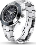 Swarovski Octea Lux Sport Chronograph Black Dial Silver Steel Strap Watch for Women - 5610520 Buy Now By Swarovski
