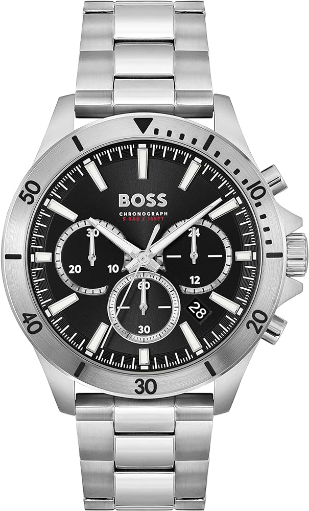 Hugo Boss Troper Chronograph Blue Dial Silver Steel Strap Watch For Men - 1514057 Buy Now By Hugo Boss