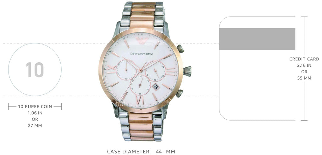 Emporio Armani Giovanni Chronograph Quartz White Dial Two Tone Steel Strap Watch For Men - AR11209 Buy Now By Emporio Armani