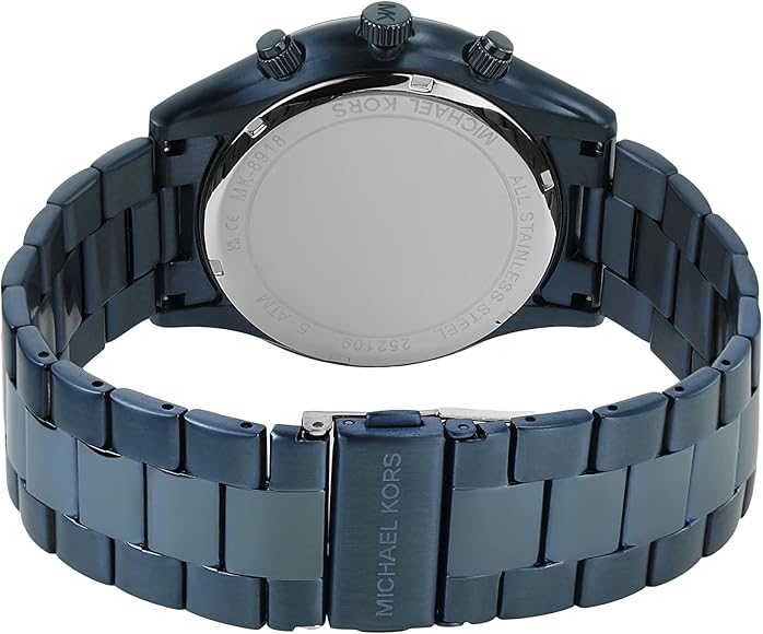 Michael Kors Slim Runway Chronograph Black Dial Blue Steel Strap Watch for Men - MK8918 Buy Now By Michael Kors