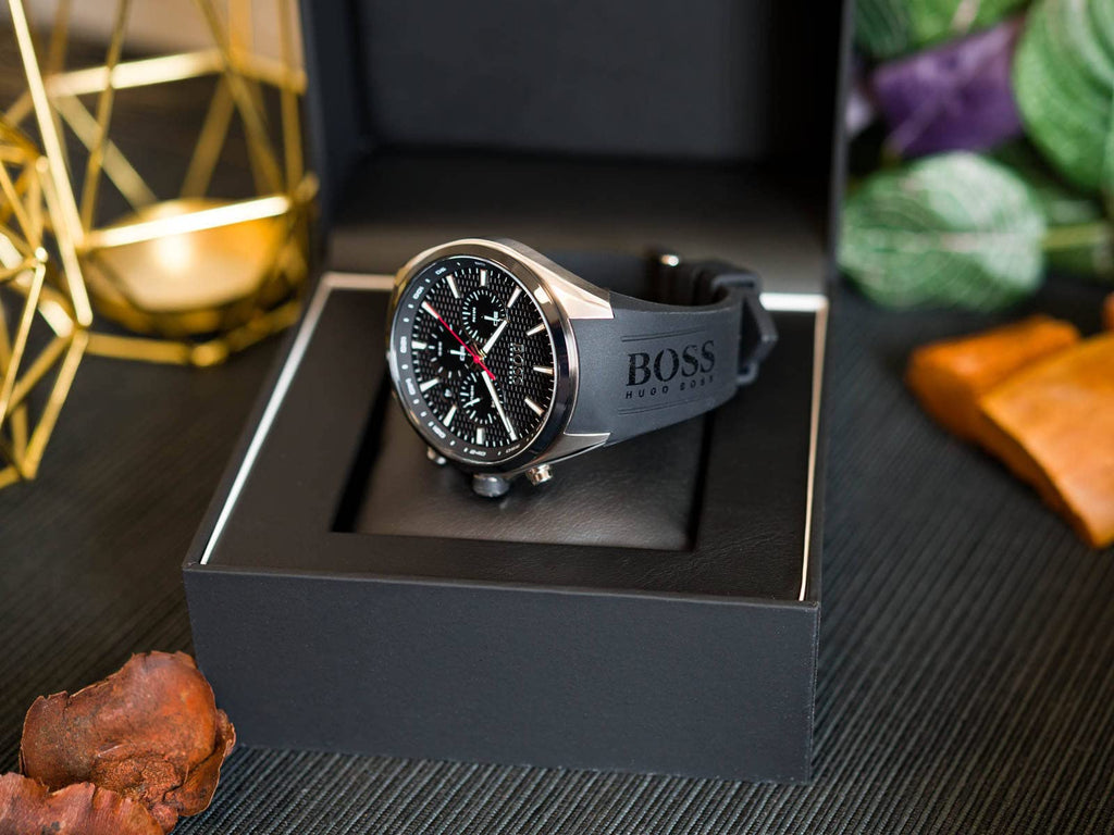 Hugo Boss Distinct Black Dial Black Rubber Strap Watch for Men - 1513855 Buy Now By Hugo Boss