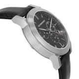 Burberry The City Chronograph Black Dial Black Leather Strap Watch for Men - BU9356 Buy Now By Burberry