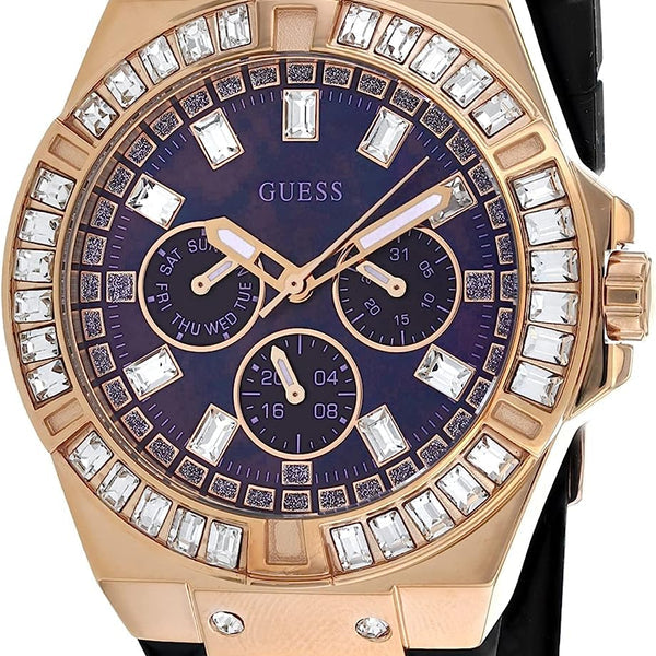 Guess Venus Diamonds Black Dial Black Rubber Strap Watch for Women - GW0118L2 Buy Now By Guess