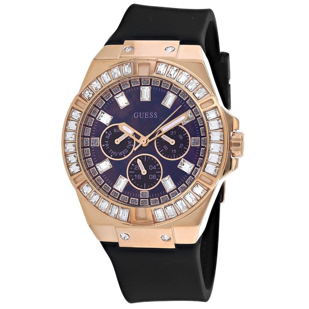 Guess Venus Diamonds Black Dial Black Rubber Strap Watch for Women - GW0118L2 Buy Now By Guess
