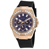 Guess Venus Diamonds Black Dial Black Rubber Strap Watch for Women - GW0118L2 Buy Now By Guess