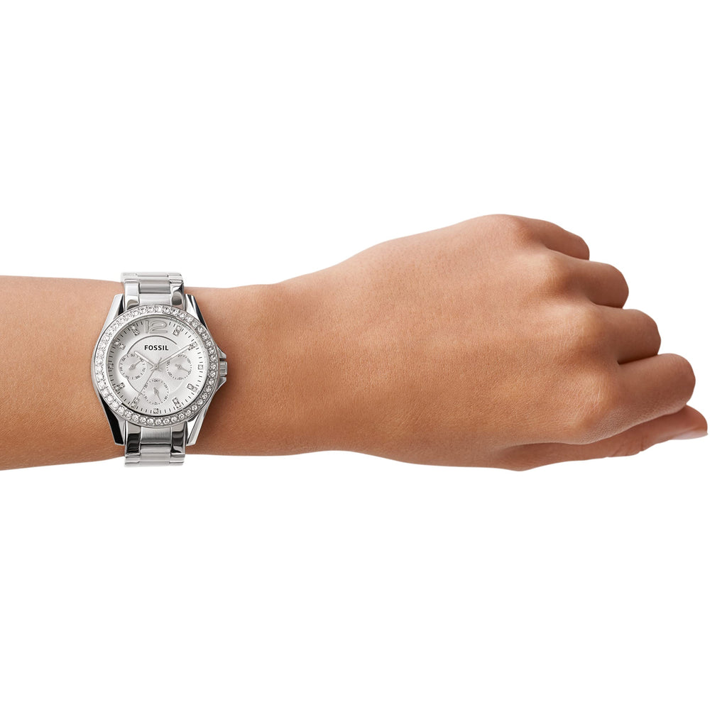 Fossil Riley Multifunction Silver Dial Silver Steel Strap Watch for Women - ES3202 Buy Now By Fossil