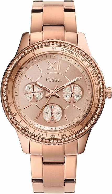 Fossil Stella Sport Multifunction Rose Gold Dial Rose Gold Steel Strap Watch for Women - ES5106 Buy Now By Fossil
