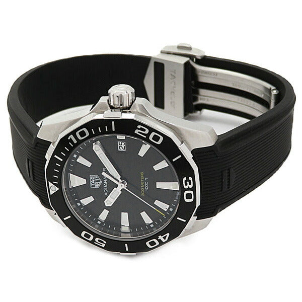 Tag Heuer Aquaracer Black Dial Black Rubber Strap Watch for Men - WAY111A.FT6151 Buy Now By Tag Heuer