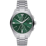 Emporio Armani Chronograph Green Dial Silver Steel Strap Watch For Men - AR11480 Buy Now By Emporio Armani
