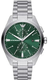 Emporio Armani Chronograph Green Dial Silver Steel Strap Watch For Men - AR11480 Buy Now By Emporio Armani