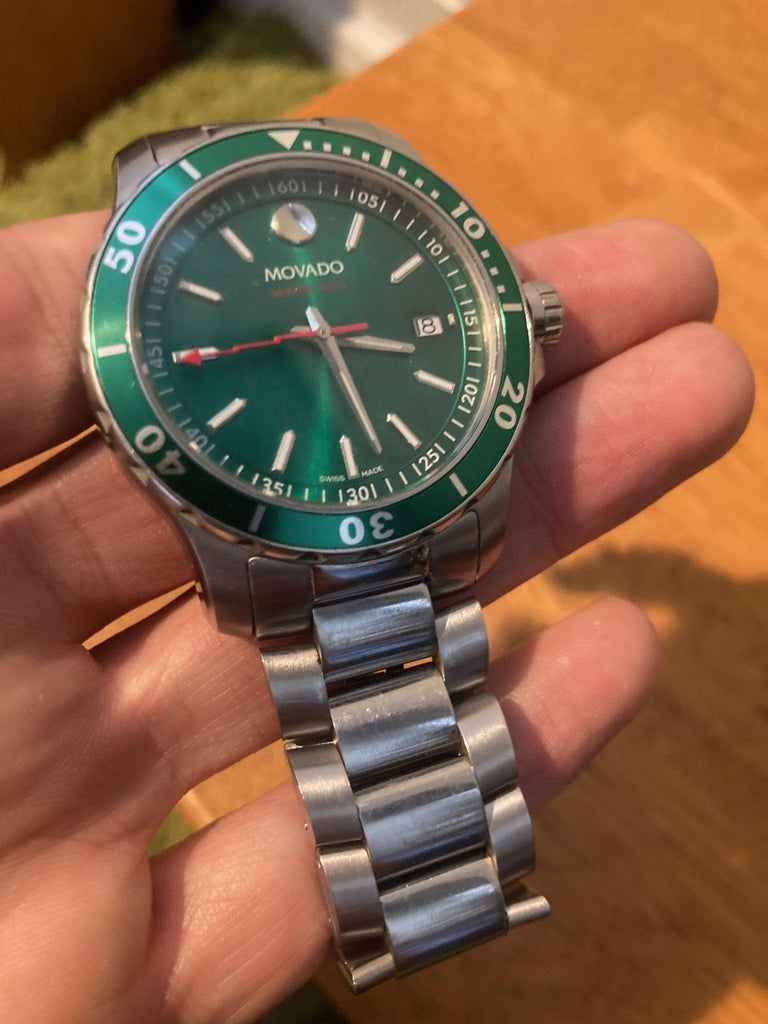 Movado Series 800 Green Dial Silver Steel Strap Watch For Men - 2600136 Buy Now By Movado