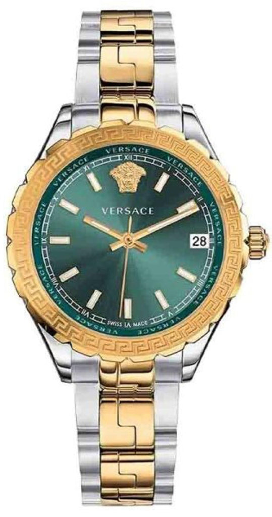 Versace Hellenyium Green Dial Two Tone Steel Strap Watch for Women - V12050015 Buy Now By Versace