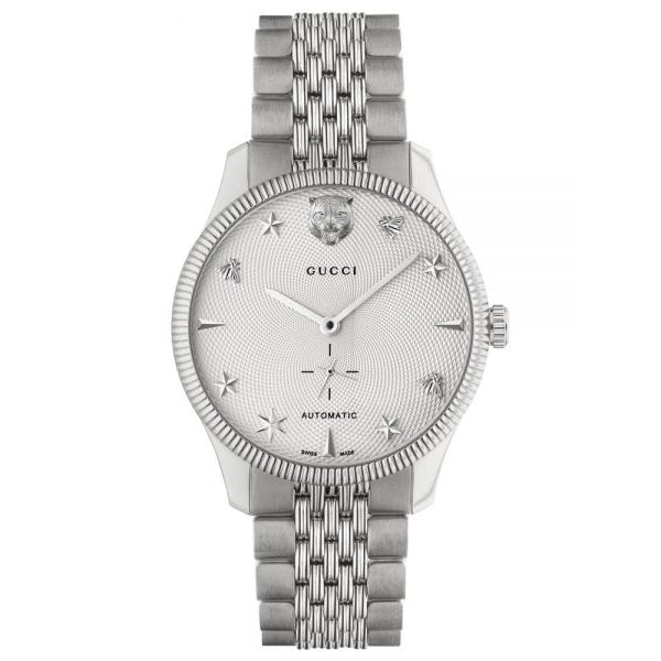 Gucci G Timeless Automatic Silver Dial Silver Steel Strap Watch for Men - YA126354 Buy Now By Gucci
