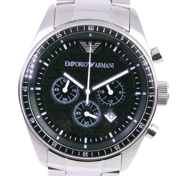 Emporio Armani Sportivo Chronograph Black Dial Silver Stainless Steel Watch For Men - AR0585 Buy Now By Emporio Armani