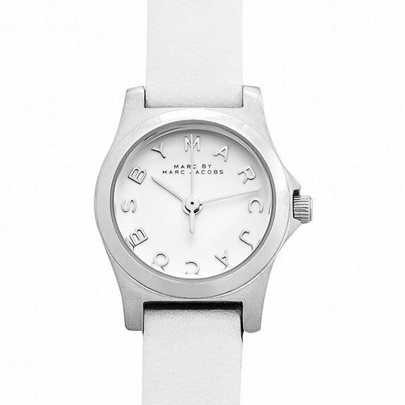 Marc Jacobs Henry Dinky White Dial White Leather Strap Watch for Women - MBM1234 Buy Now By Marc Jacobs