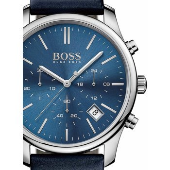 Hugo Boss Time One Blue Dial Black Leather Strap Watch for Men - 1513431 Buy Now By Hugo Boss