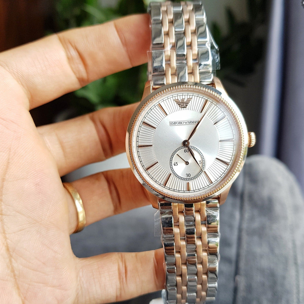 Emporio Armani Classic Silver Dial Two Tone Steel Strap Watch For Men - AR1839 Buy Now By Emporio Armani
