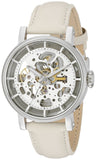 Fossil Boyfriend Automatic Skeleton Silver Dial White Leather Strap Watch for Women - ME3069 Buy Now By Fossil