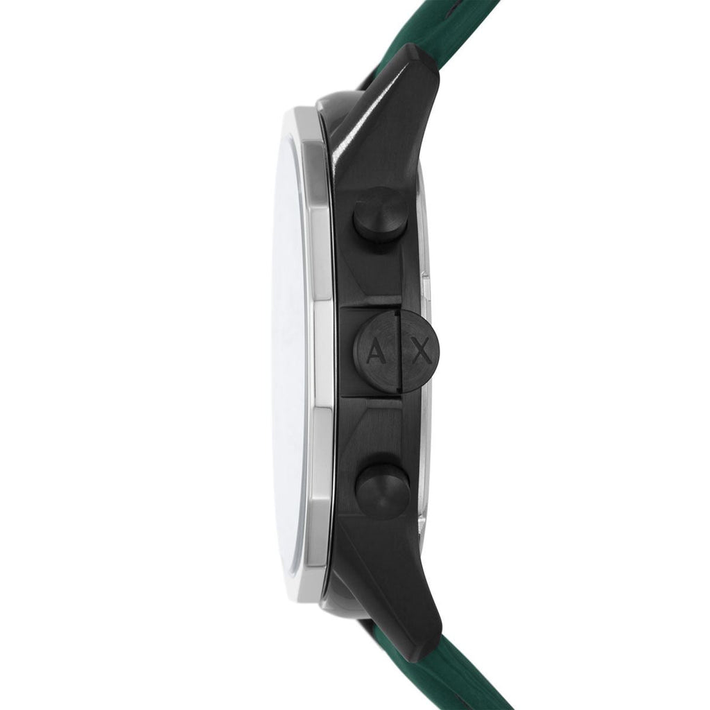 Armani Exchange Banks Chronograph Green Dial Green Leather Strap Watch For Men - AX1725 Buy Now By Armani Exchange