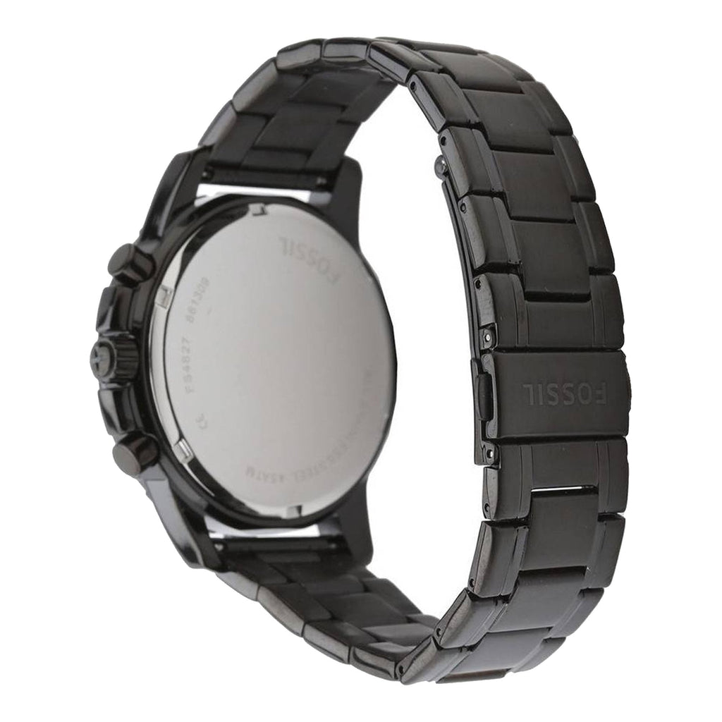 Fossil Grant Chronograph Black Dial Black Steel Strap Watch for Men - FS4832 Buy Now By Fossil